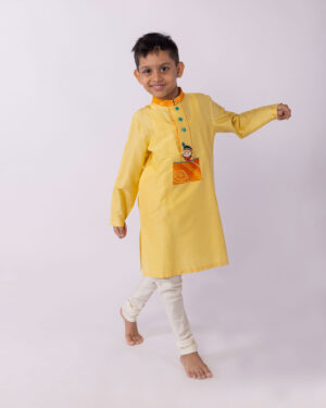 Yellow Krishna Kurta Set