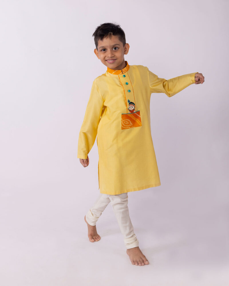 Yellow Krishna Kurta Set