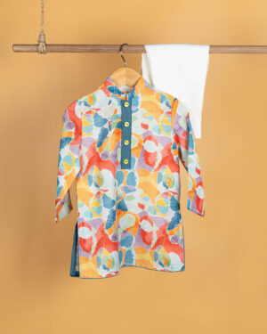 Multi Color Print Kurta With Pants