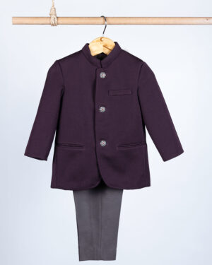 Wine Prince Coat With Pants