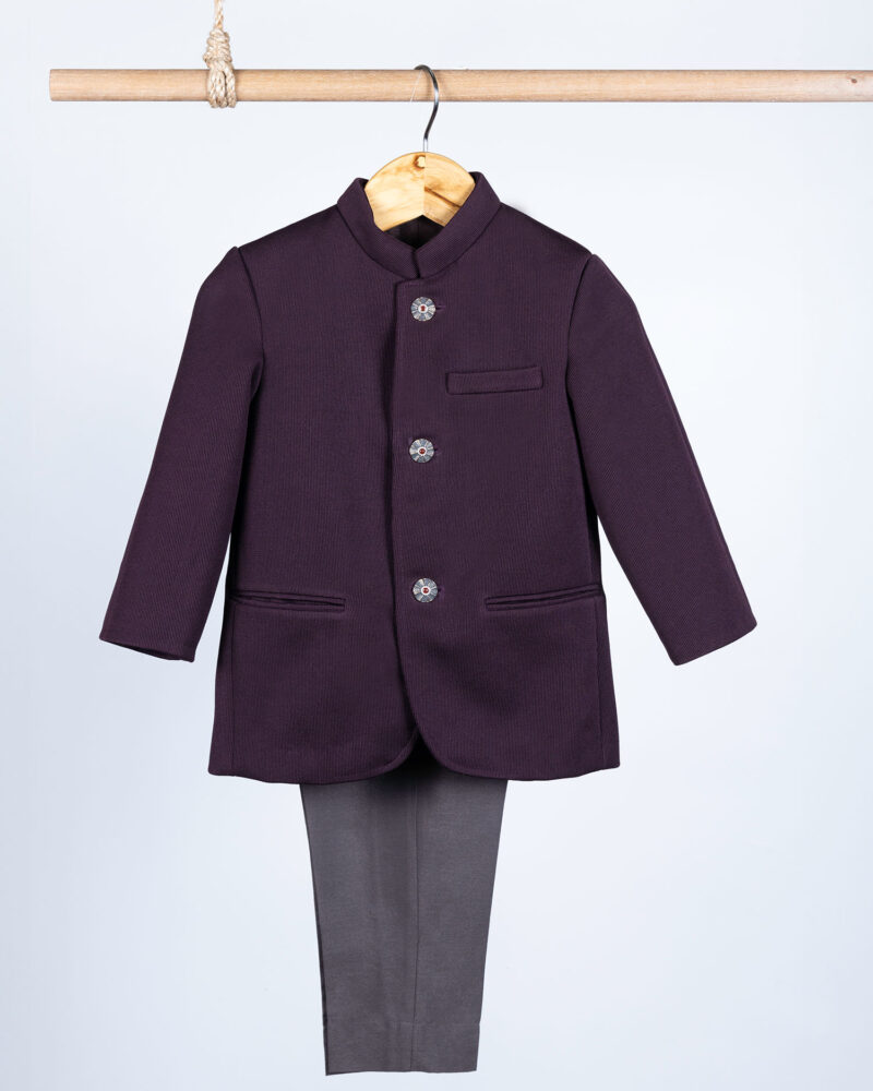 Wine Prince Coat With Pants