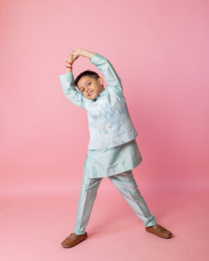 Aqua Print Jacket Set