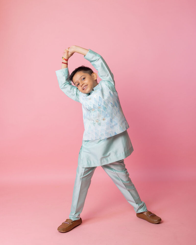 Aqua Print Jacket Set