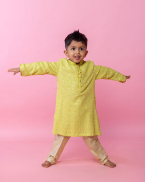Green Lucknawi Kurta Set