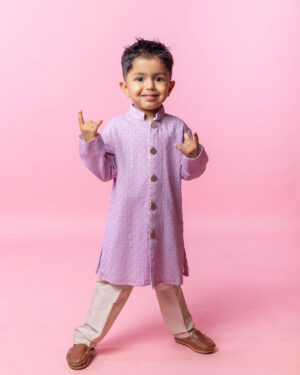 Lavender Lucknawi Kurta Set