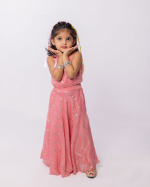 Pink Chanderi Lehenga  Set