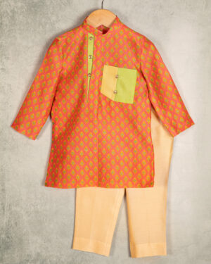 Pink Mor Pankh Print Kurta With Pants