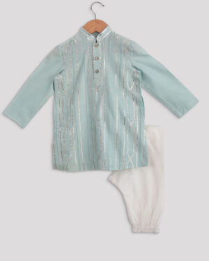 Powder Blue Gota Kurta Set