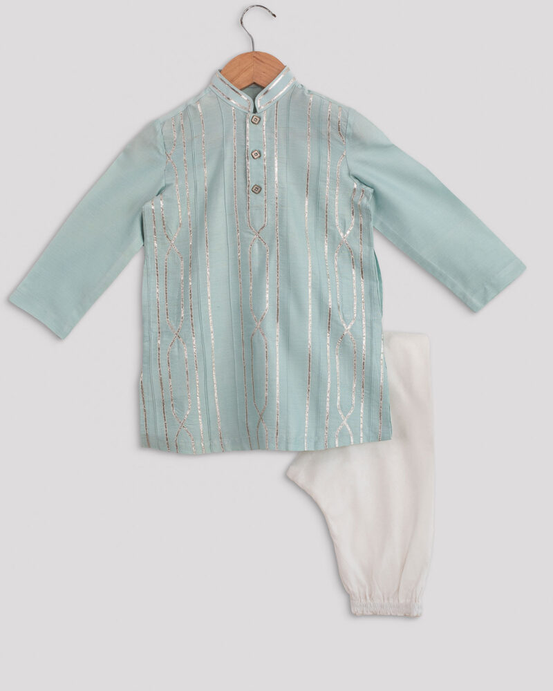 Powder Blue Gota Kurta Set
