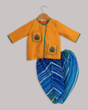 Mor Pankh Angarkha With Leheriya Dhoti