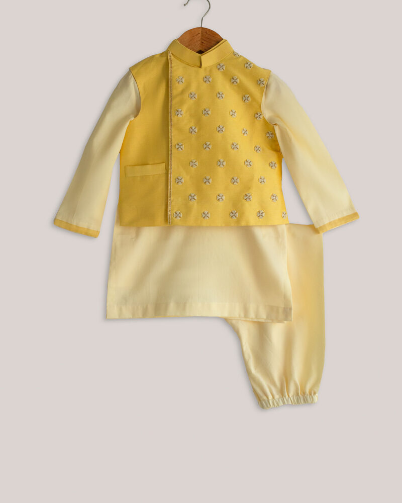 Yellow Moti Booti Jacket Set