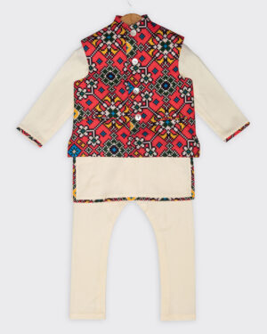 Red Patola Jacket Set