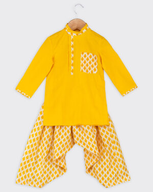 Yellow Kurta Printed Patiala Set