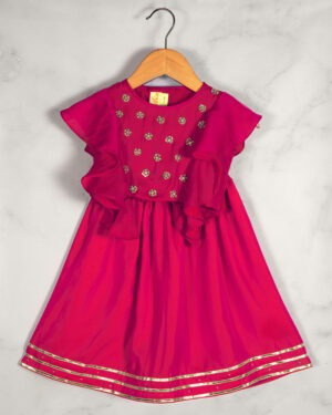 Pink Top With Skirt Set