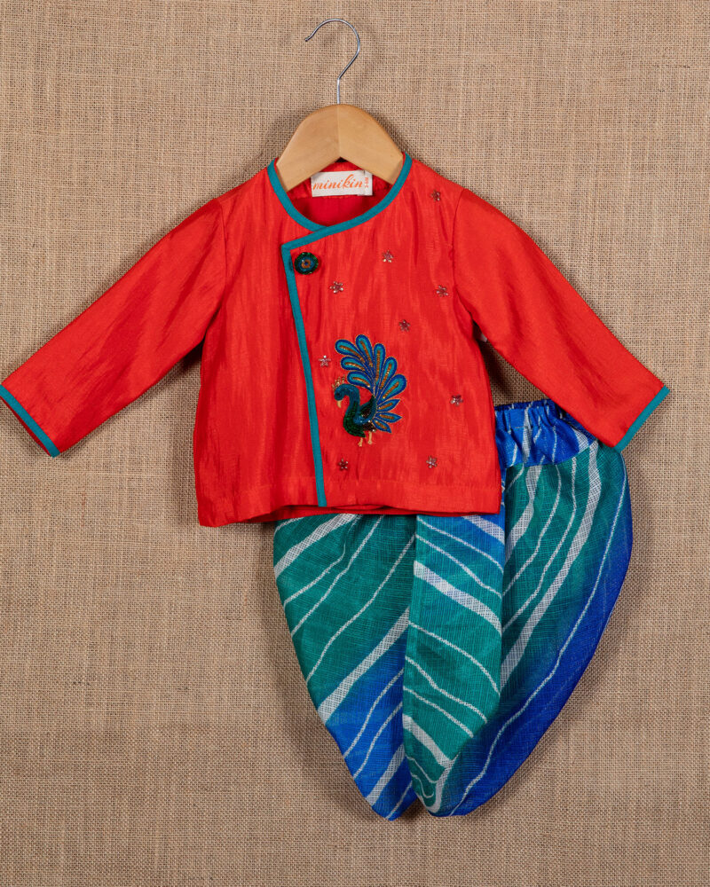 Red Peacock Angarkha Set