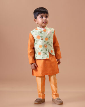 Pichwai Print Jkt Set With Pants